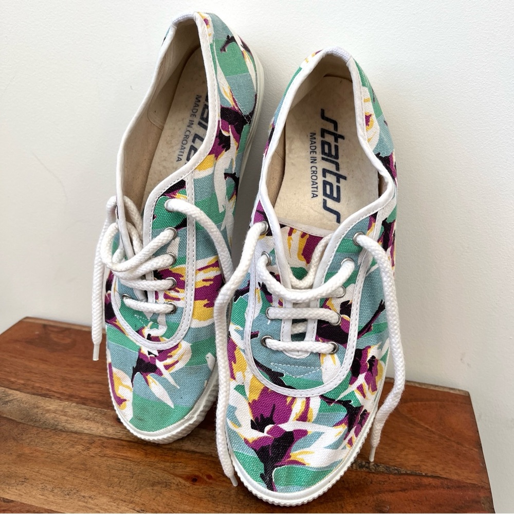 Startas sneakers, in tropical pattern, vegan canvas size 9 - Picture 2 of 8